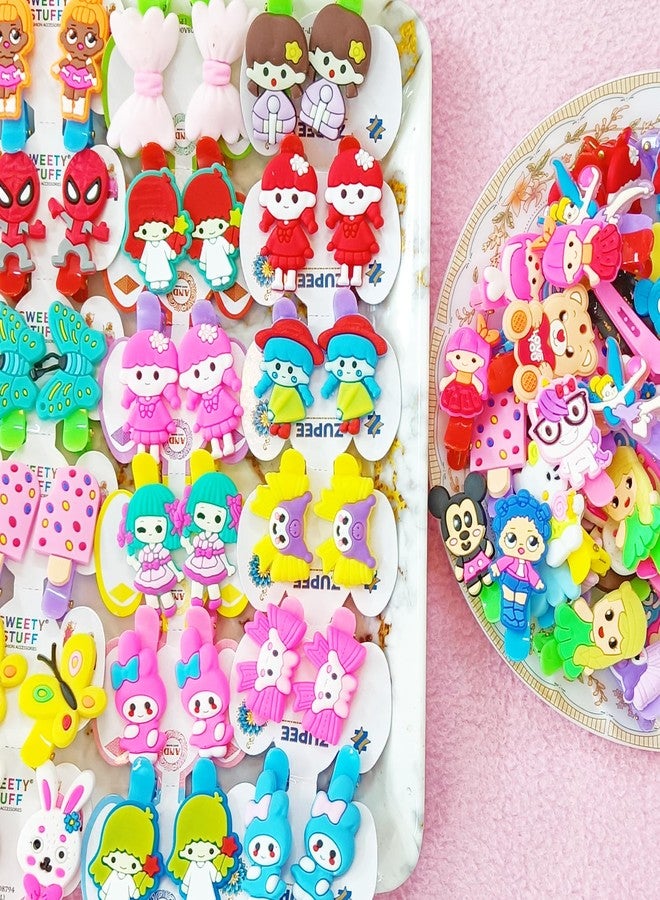 Starlinks Mini Emoji Cartoon Hair Clips Set For Kids and Girls Rainbow Ice Cream Hairpin for Girl, Cute Smiley Design Hair Accessories -Pack of 20 Nos (Assorted) - Image 4
