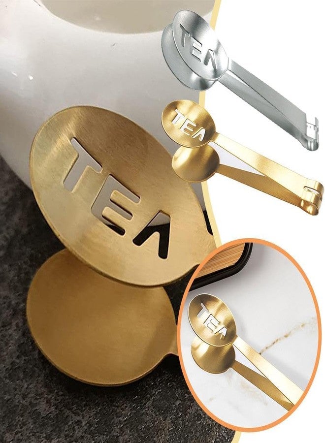 Qintreesify Tea Bag Squeezer Tongs,Tea Bag Squeezer,Tea Tongs,Stainless Steel Tea Tongs,Round Tea Filter Clamp,Tea Bag Strainer Clip Tea Bag Holder for Gripping Tea Strainer Spoon for Ice Sugar Cubes Bar (Gold) - Image 4