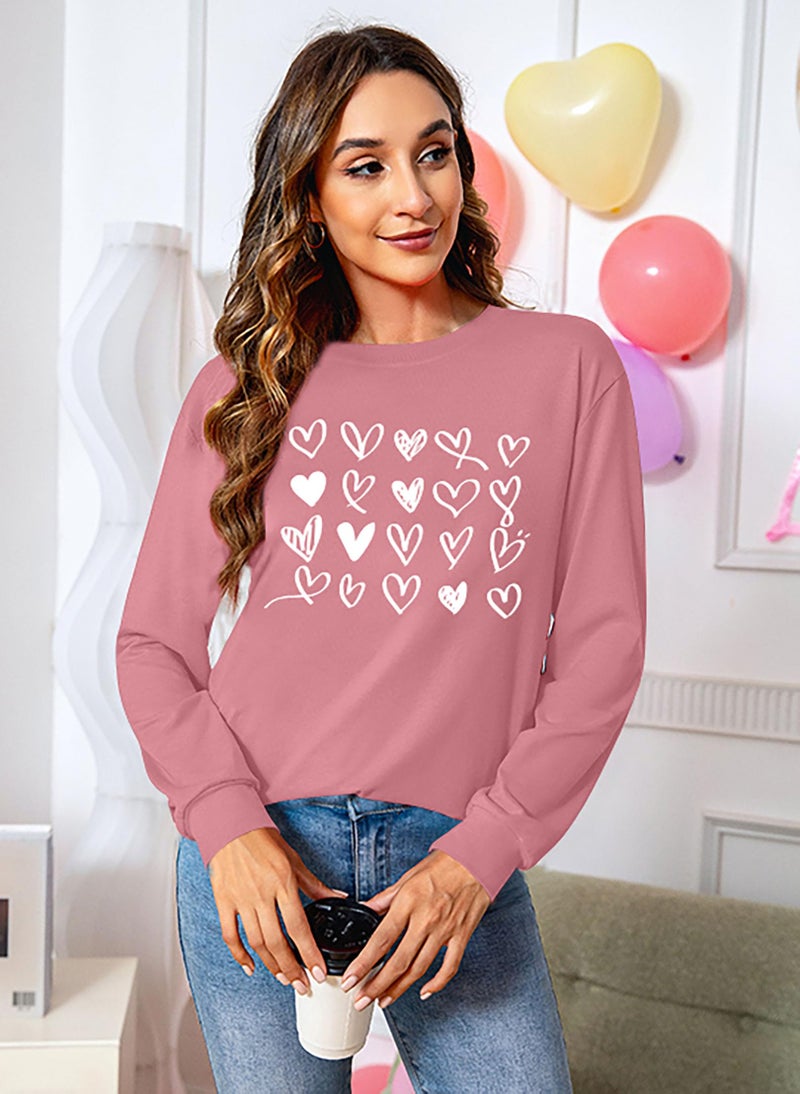 CAZYCHILD Valentines Day Women Shirt : Love Heart Graphic Long Sleeve Valentine Pullover Tops Casual Valentines Gifts - Image 4