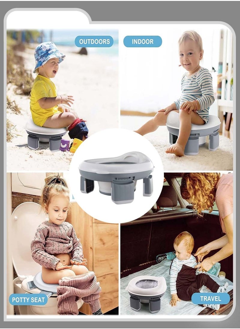 Kids Potty Training Seat with Cleaning Bag, Portable Foldable Mobile Toilet Seat, Non-Slip Outdoor Travel Toilet for Baby Girls Boys, Gray and White - pzsku/Z371C53FC3B63155B569CZ/45/_/1716965060/22589f7b-0420-4d29-a319-82783441ed3e