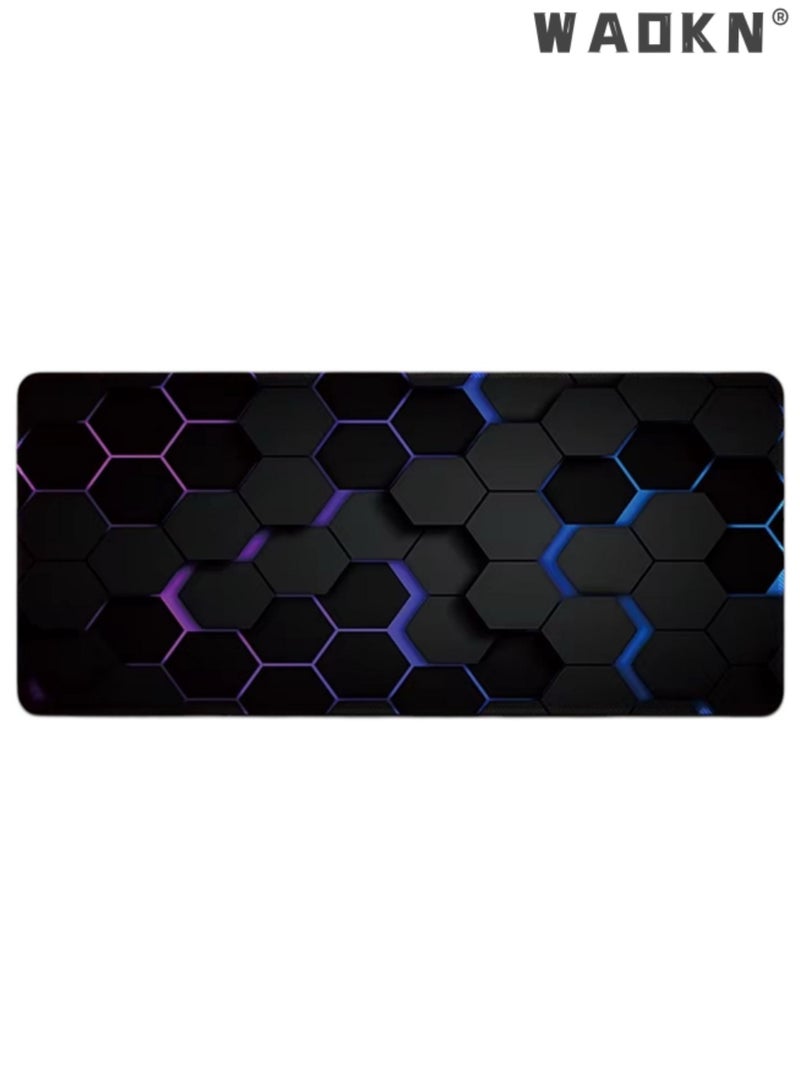 WAOKN Large Gaming Mouse Pad L Non-Slip Mouse Pad Large Keyboard Mouse Pad Desk Pad with Stitched Edge Leather Surface Waterproof Layer Mouse Pad ultra-high speed precise positioning and smooth operation, suitable for gamers, office and home - Image 4