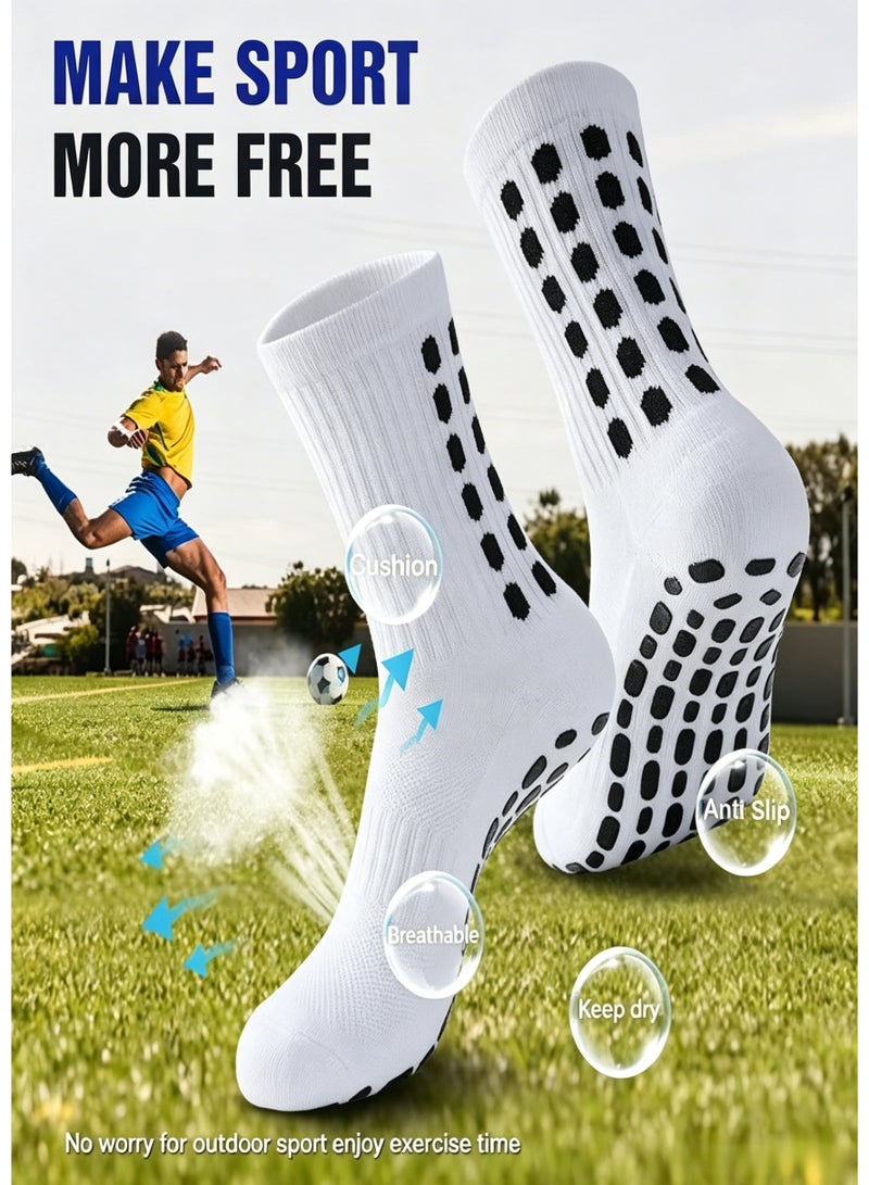 JoyousSto 4 Pairs Grip Soccer Socks  Non Slip Sports Football Basketball Hospital Yoga Socks for Men Women - Image 4