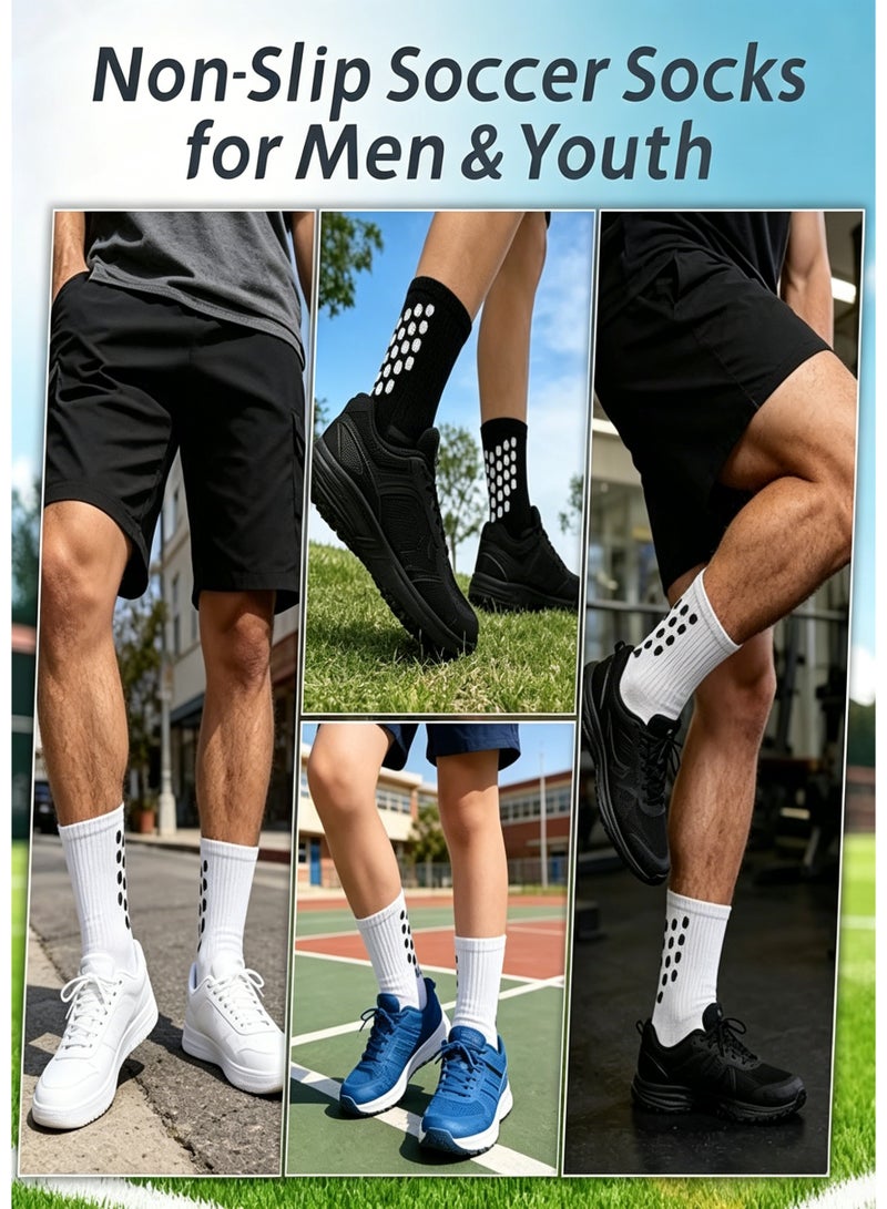 JoyousSto 4 Pairs Grip Soccer Socks  Non Slip Sports Football Basketball Hospital Yoga Socks for Men Women - Image 5