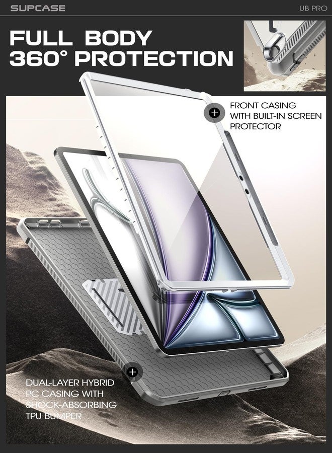 سوبكيس جراب SUPCASE لجهاز iPad Air مقاس 13 بوصة طراز M2 2024 مع حامل قلم (يونيكورن بيتل برو)، [واقي شاشة مدمج وحامل] [حماية فائقة] غطاء متين لكامل الجهاز لجهاز iPad Air مقاس 13 بوصة طراز M2، أبيض - Image 5