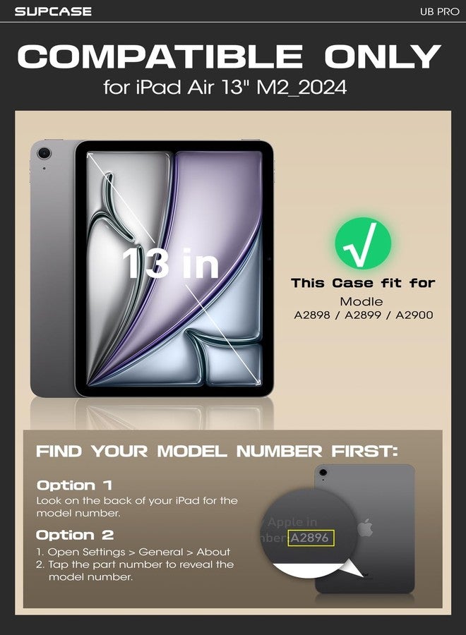 سوبكيس جراب SUPCASE لجهاز iPad Air مقاس 13 بوصة طراز M2 2024 مع حامل قلم (يونيكورن بيتل برو)، [واقي شاشة مدمج وحامل] [حماية فائقة] غطاء متين لكامل الجهاز لجهاز iPad Air مقاس 13 بوصة طراز M2، أبيض - Image 2