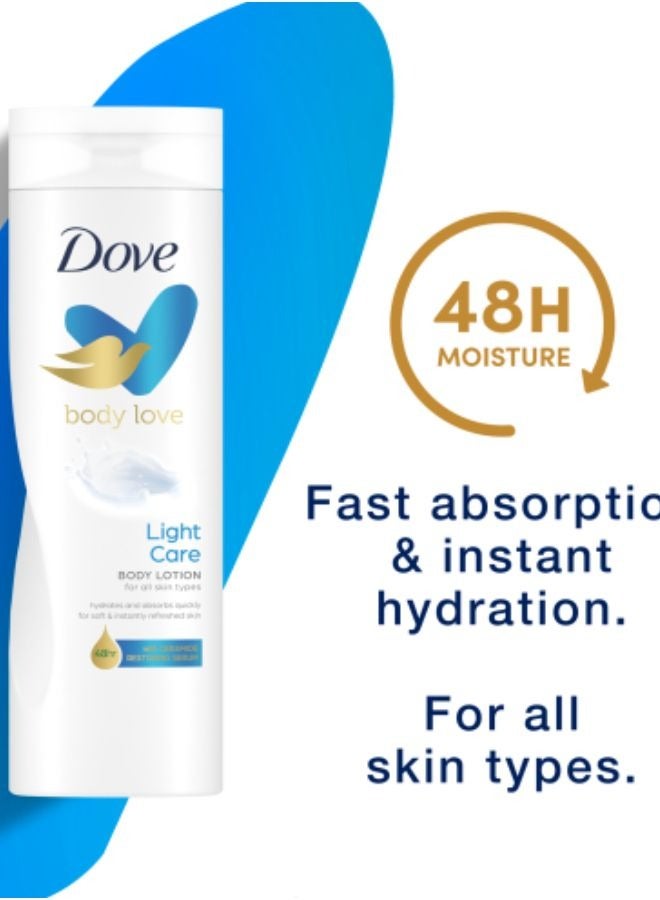 Dove Body Love Fast Absorbing Body Lotion Light Care For All Skin Types 400ml - Image 3