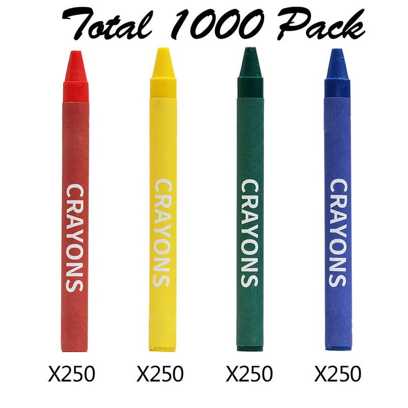 Madisi Crayons Bulk Pack, Regular Size, 4 Colors, cellophane 250 Packs, 1000 Count - Image 3