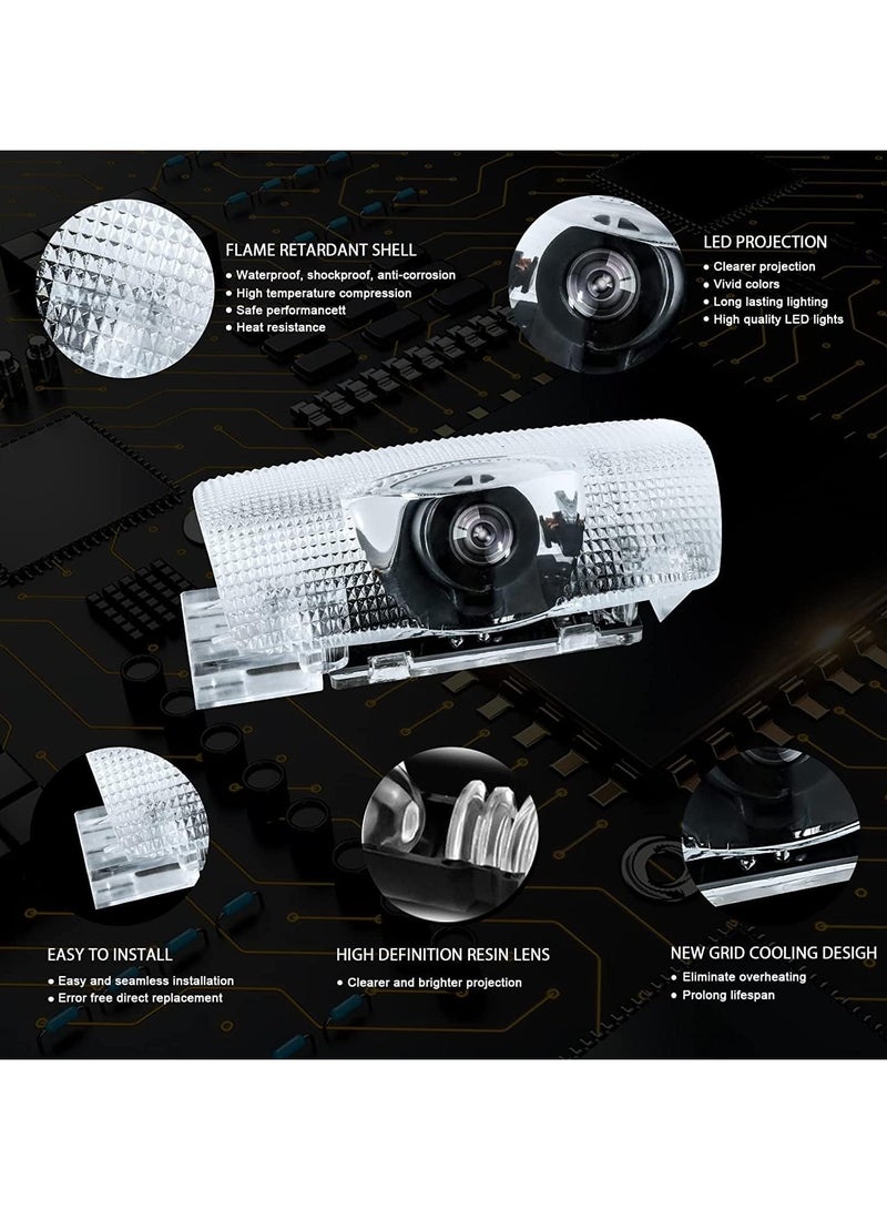 4 Pack LED Car Door Logo Light Projector – White LED Welcome Laser Lights, 3D Logo Door Lights for RX, ES, GX, LS, LX, IS, GS, RC, UX Series Lexus – Courtesy Light Replacement - Image 3