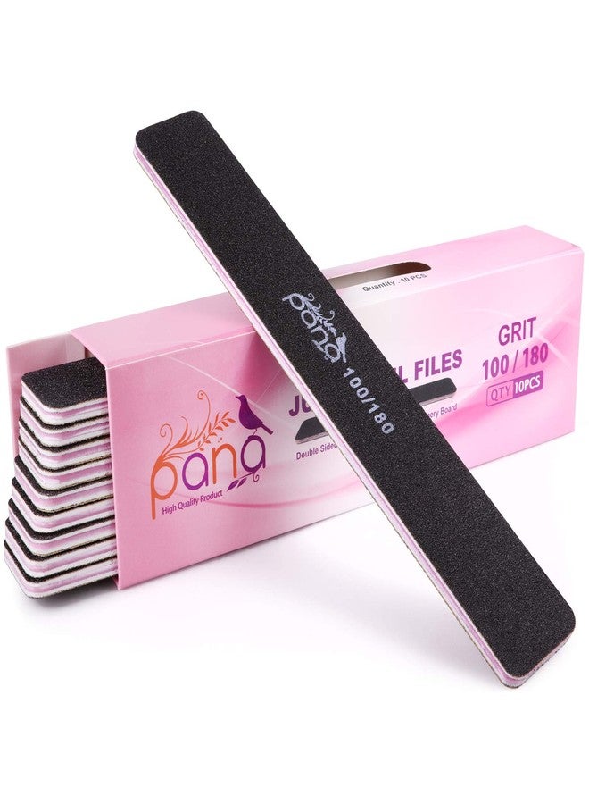 PANA Jumbo Double-Sided Emery Nail File for Manicure, Pedicure, Natural, and Acrylic Nails - Black (Grit 100/180) - 50 Piece Pack - Image 1