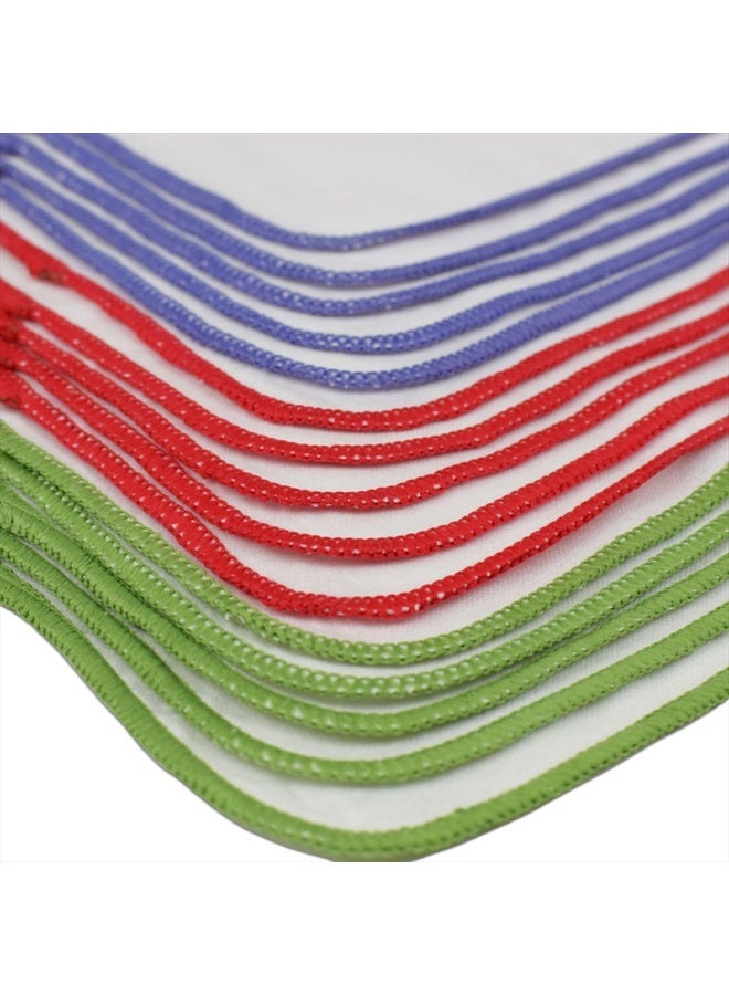 OsoCozy مناديل أطفال قماش فانيلا - قابلة لإعادة الاستخدام والغسل توفر المال - 100% قطن أبيض - ناعمة ومتينة - خياطة ملونة - 8 × 8 بوصات، 15 قطعة (عبوة من 1) - Image 3