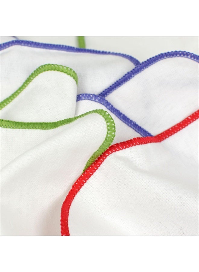 OsoCozy مناديل أطفال قماش فانيلا - قابلة لإعادة الاستخدام والغسل توفر المال - 100% قطن أبيض - ناعمة ومتينة - خياطة ملونة - 8 × 8 بوصات، 15 قطعة (عبوة من 1) - Image 5