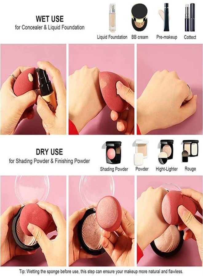 Gold Max Beauty Blender Sponge in A Storage Box,Makeup Cosmetic Puff Makeup Sponge With Storage Box Women Makeup Accessories (4 Pcs IN BOX, Multicolour) - Image 5