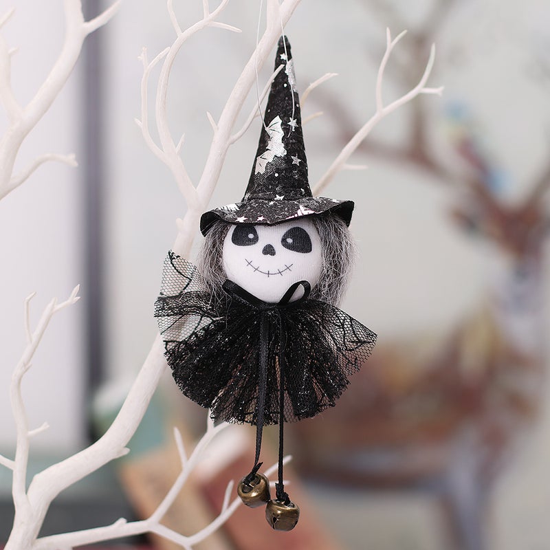 Cartoon Skirt Bells Halloween Decor Props X-Y52 White Ghost Pendant 