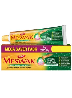 Dabur Meswak Complete Oral Care Toothpaste - 400G (200G X 2, Pack Of 2) | Complete Oral & Gum Care Toothpaste | Contains Pure & Rare Miswak Extract | No Added Fluoride, Paraben, Triclosan & Formalin  - Image 1