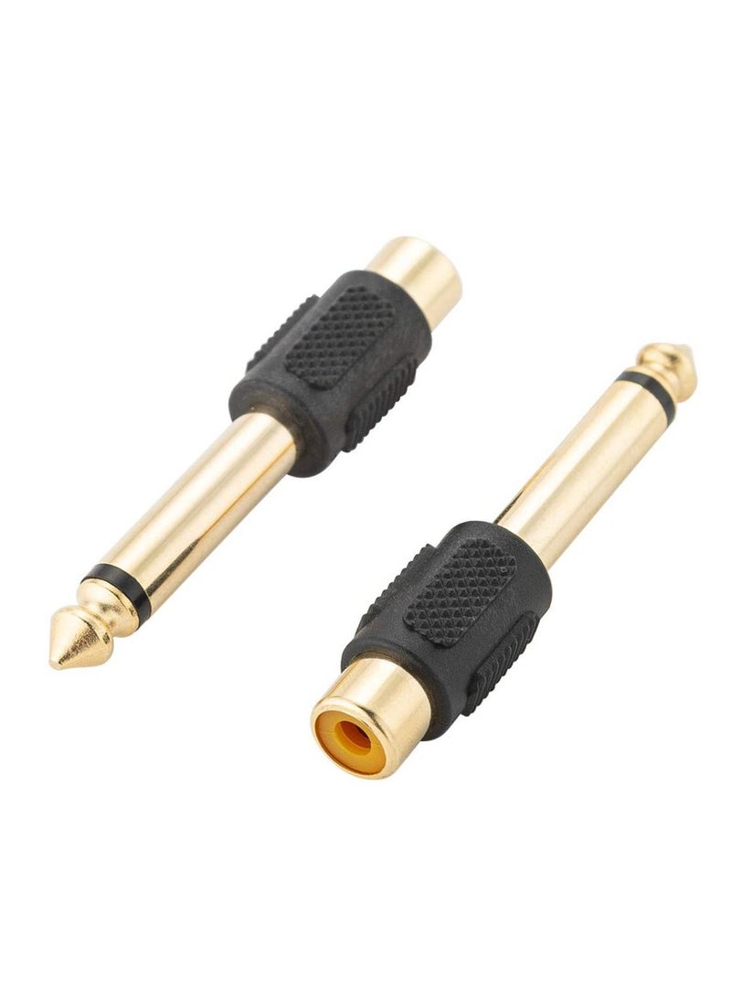 Y&D RCA to 1/4 Adapter, Female TS 6.35mm Mono Male Converter Audio Connector Plug Gold Plated RFAdapter for Mixer, Amp, Subwoofer (6 Pack)  - Image 5