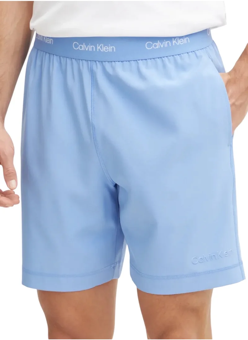 CALVIN KLEIN Men's Woven Gym Shorts - 7" inseam - Polyester, Blue