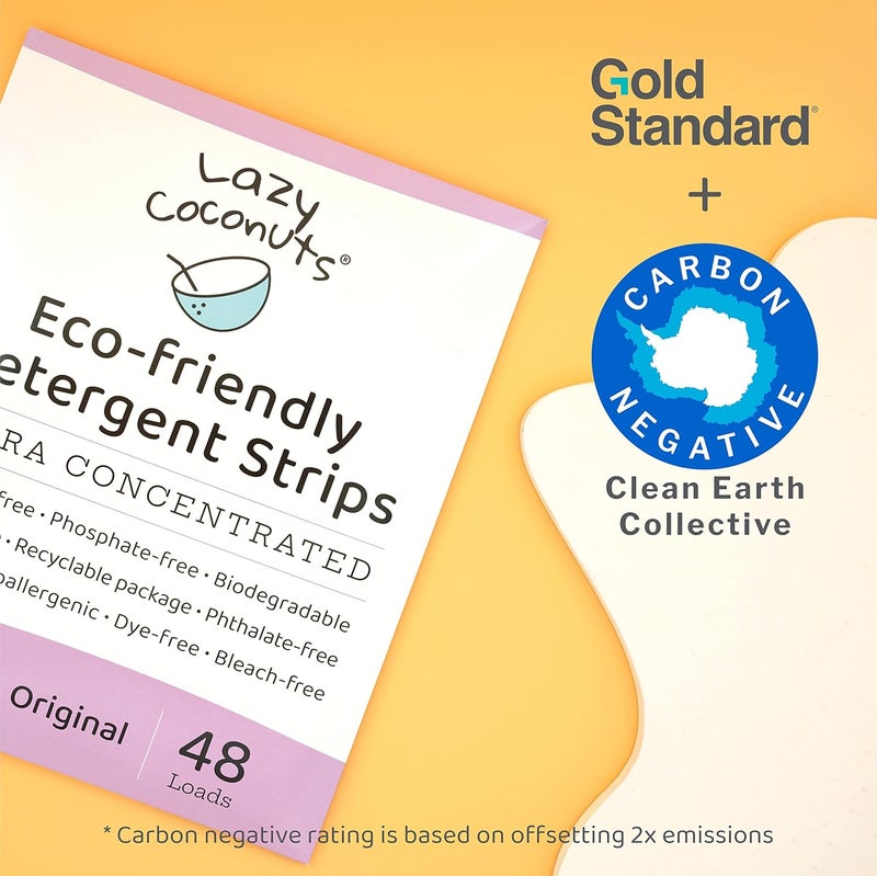 Lazy Coconuts Eco Friendly, Plant Powered Laundry Detergent Strips - Fragrance Free, Unscented, Ultra Concentrated, Earth Friendly No Plastic - Lightweight and Perfect For Home, Dorms, Travel, Camping - Image 4