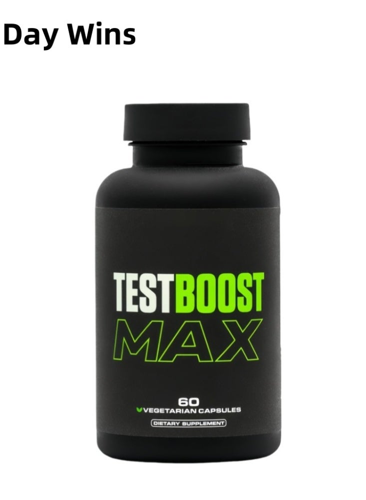 Day Wins Test Boost Max - Testosterone Supplement for Men - Tribulus Terrestris for Men - Natural Energy, Stamina, and Strength Booster - 60 Gluten Free Capsules  - Image 1