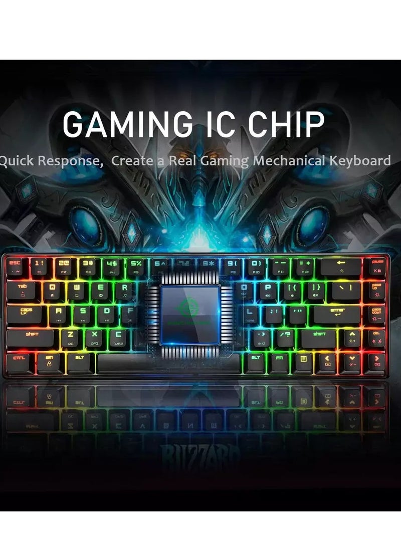 Magic-Refiner - MK14 60% Gaming Mechanical Keyboard - Brown Switch - Full RGB 68 Keys - Type C Detachable Cable PC/Mac Gamer - Image 1