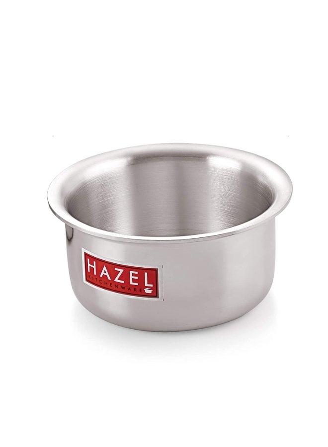 HAZEL Aluminium Flat Bottom Patila Tope Pot, 1400 ml, Silver - Image 1