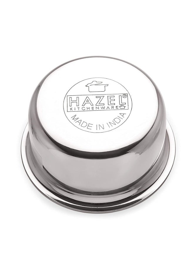 HAZEL Aluminium Flat Bottom Patila Tope Pot, 1400 ml, Silver - Image 3