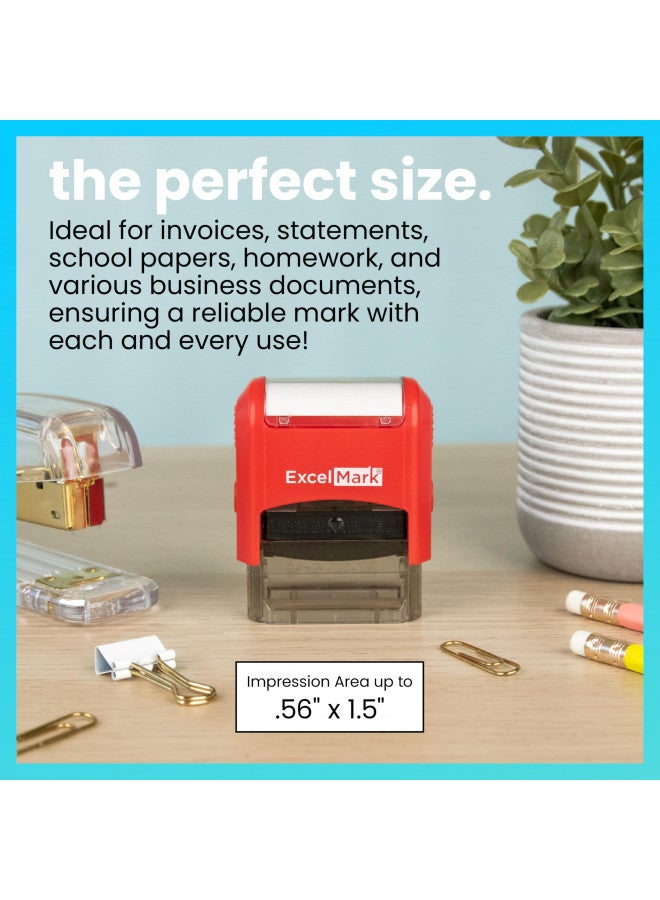 ExcelMark Self-Inking Rubber Teacher Grading Stamp - Please Sign & Return - Image 2
