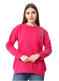 Caesar WomenEmbroidery Melton sweat Shirt With Long Sleeves  - Image 1