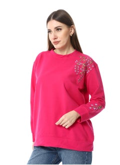 Caesar WomenEmbroidery Melton sweat Shirt With Long Sleeves  - Image 4