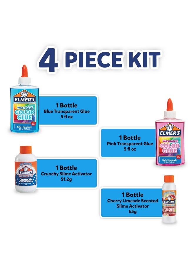إلمرز مجموعة نيون سكاي سلايم، تتضمن مستلزمات السلايم غراء سائل شفاف ملون، منشط سلايم مقرمش، منشط سلايم بالكرز والليمون، 4 قطع - Image 3