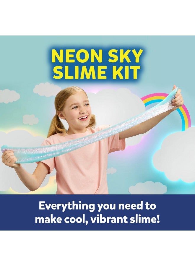 إلمرز مجموعة نيون سكاي سلايم، تتضمن مستلزمات السلايم غراء سائل شفاف ملون، منشط سلايم مقرمش، منشط سلايم بالكرز والليمون، 4 قطع - Image 2