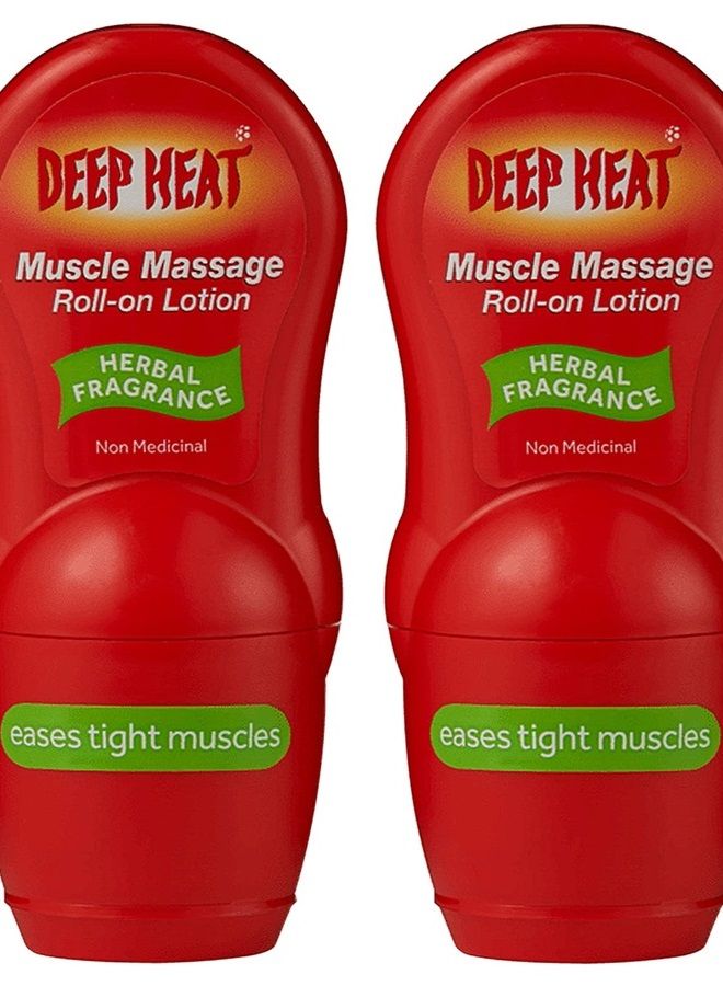 DEEP HEAT لوسيون تدليك العضلات رول أون 50 مل (عبوة من 2) - Image 1