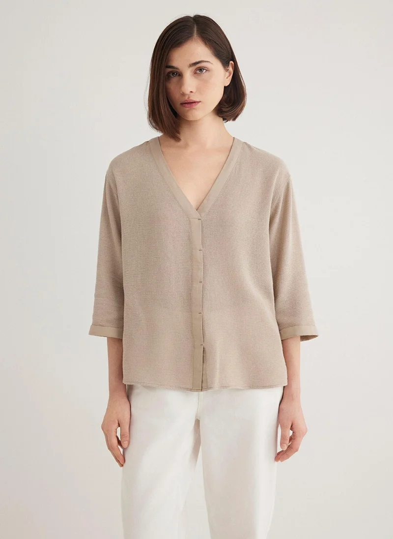 MAVI Beige Long Sleeve Blouse