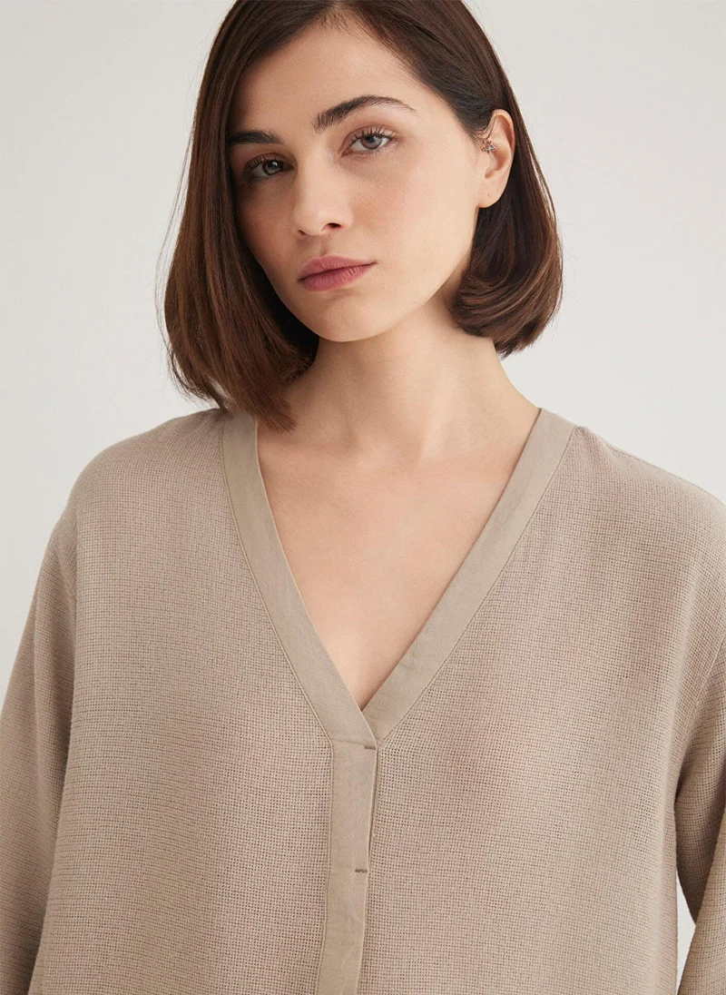 MAVI Beige Long Sleeve Blouse