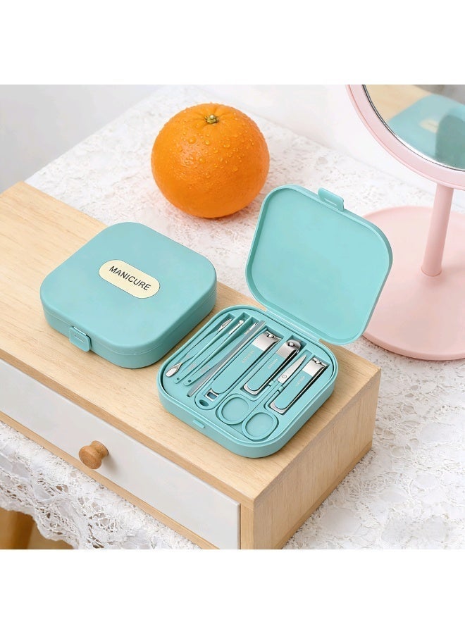 MANICURE مجموعة قص الأظافر المحمولة الجديدة المضادة للتناثر 8 قطع - Image 3