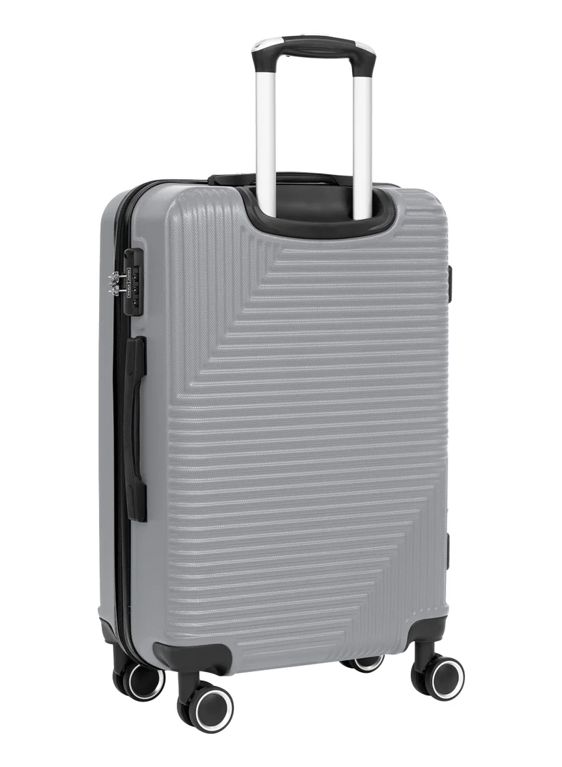 PARAJOHN Cabin Size Lightweight ABS Hardside Spinner Luggage Trolley -20 Inch | Carrying 10KG 8 Wheel Hardshell Suitcase Silver