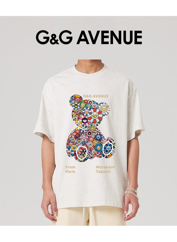G&G AVENUE - Heavy cotton fabric 1-piece T-shirt Men's Dry Work Shirt Moisture wicking Active Sports Men's Gym Performance T-shirt Oversized - Image 1
