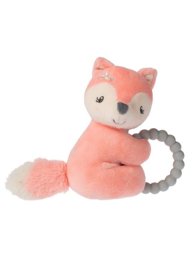 Mary Meyer Soft Baby Rattle With Soothing Teether Ring, 6-Inches, Sweet-N-Sassy Fox  - Image 1