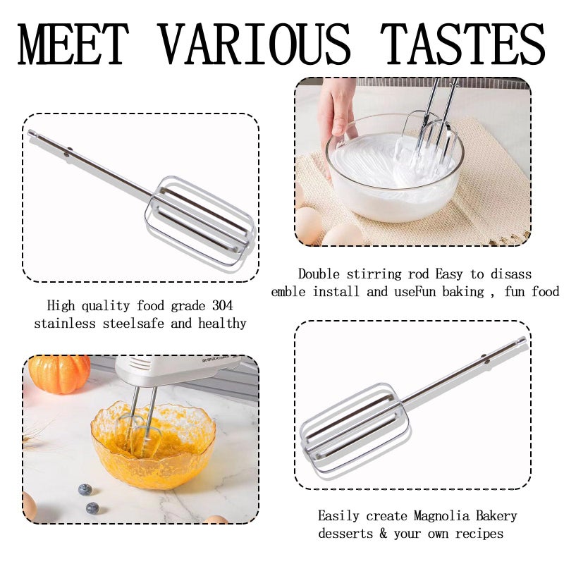 Abvsdu 2 Pcs Hand Mixer Attachments Beaters, Hand Mixer Beaters Attachments for Kitchen Stainless Steel Replacement Parts for Hamilton Beach 62682RZ 62692 62695V 64699 Mixer - Image 4