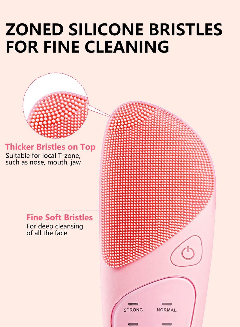 Portable Rechargeable Waterproof Sonic Facial Cleansing Brush, Deep Clean and Exfoliate with Silicone Technology - Image 2