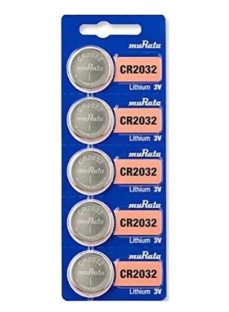 CR2032 Murata 3V Lithium Batteries - 5 Pieces