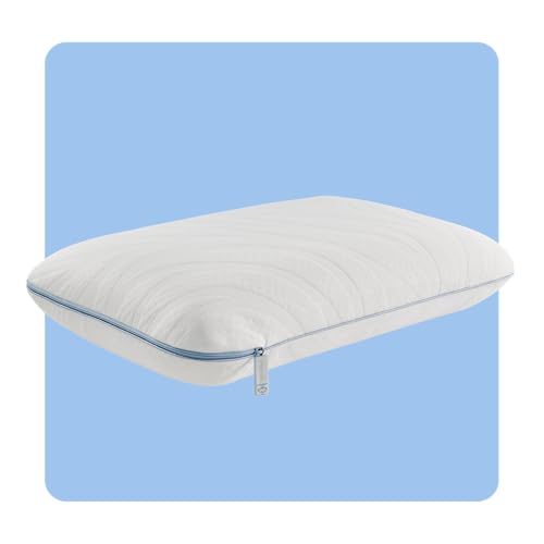 Sealy Dreamlife Queen Size Memory Foam Cooling Pillow with Surface Guard Technology, Removable Machine-Washable Cover, 1 Year Limited Warranty, White - Image 1