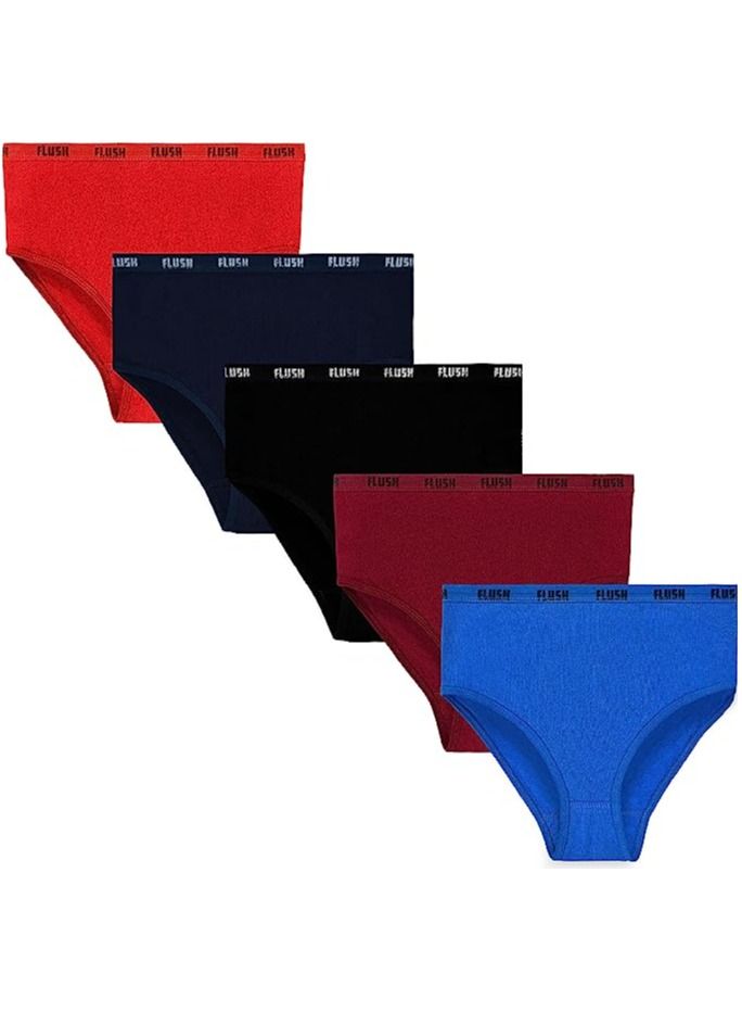 FLUSH Flush Women's Cotton Underwear Brief Tag less & Breathable Pack of 5 - Image 1