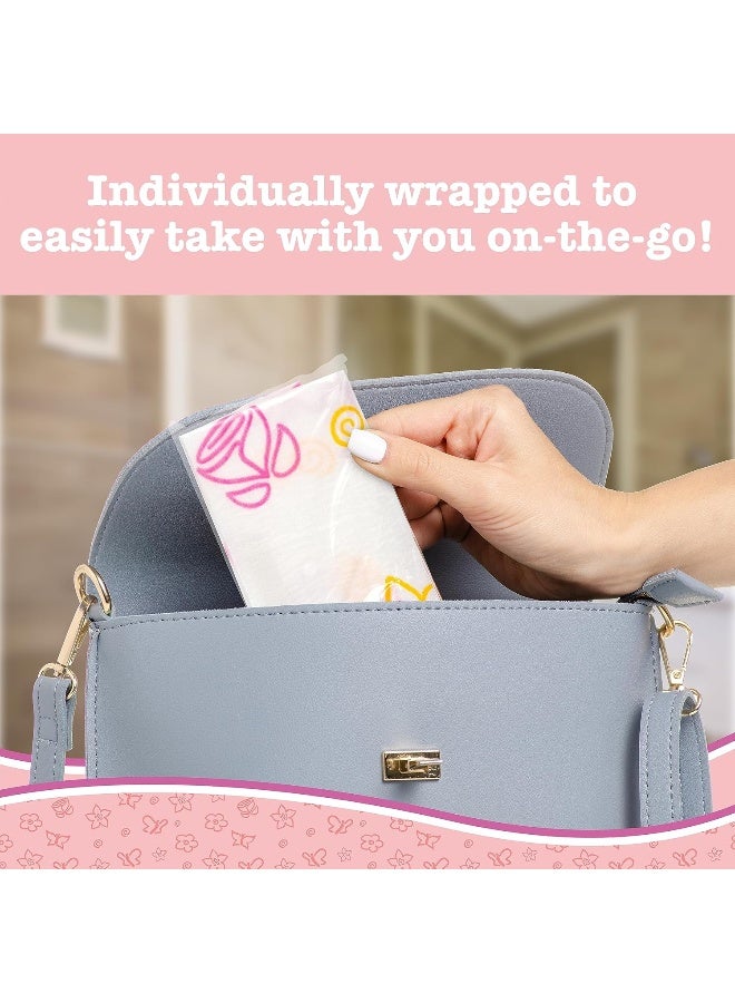 Potty Shields أغطية مقاعد المرحاض القابلة للتصرف (12 عبوة، زهور) - غطاء مرحاض XL مقاوم للماء للأطفال، والكبار - محمول ومغلف بشكل فردي للسفر، وتدريب الأطفال على استخدام المرحاض، والحمامات العامة - Image 5