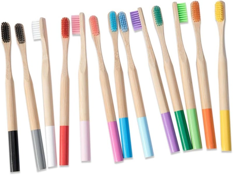 4 قطع فرشاة أسنان سوداء قابلة للتحلل للكبار بشعيرات ناعمة ومقبض مضاد للانزلاق - Image 5