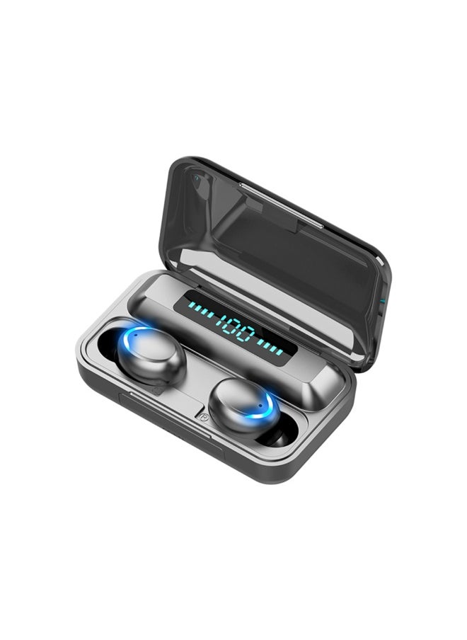 Generic - TWS True Wireless Bluetooth Headphone Headset Earbud With Mic LED Display USB Output Power Bank Black - Image 1