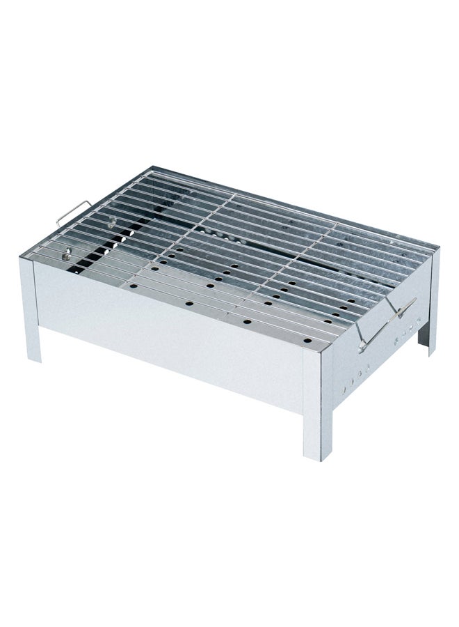 AL SANIDI Charcoal grill for trips, Portable Charcoal Grill, Silver, Size 40*60 Cm  - Image 1