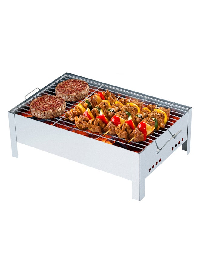 AL SANIDI Charcoal grill for trips, Portable Charcoal Grill, Silver, Size 40*60 Cm  - Image 2