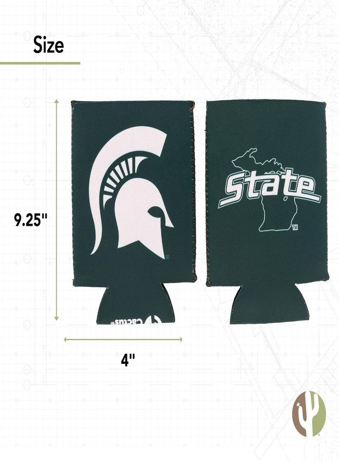 ديزرت كاكتوس حافظة مشروبات عازلة من ديزرت كاكتوس، جامعة ولاية ميشيغان، عبوة من قطعتين، حامل مشروبات رغوي، سبارتانز، جامعة ولاية ميشيغان (عبوة من قطعتين) - Image 4