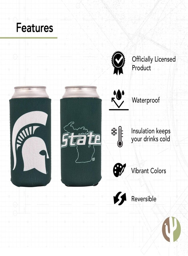 ديزرت كاكتوس حافظة مشروبات عازلة من ديزرت كاكتوس، جامعة ولاية ميشيغان، عبوة من قطعتين، حامل مشروبات رغوي، سبارتانز، جامعة ولاية ميشيغان (عبوة من قطعتين) - Image 5