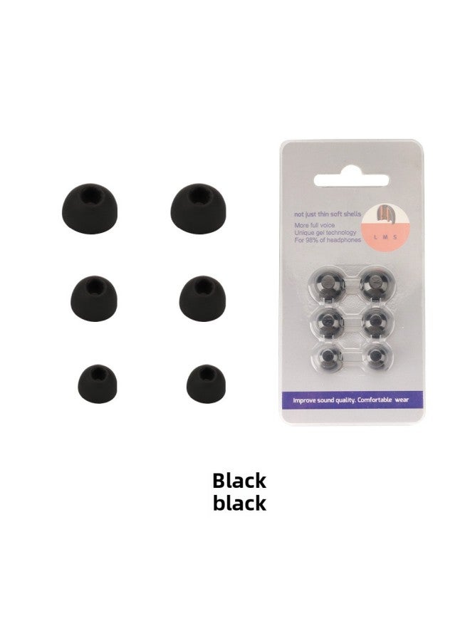 Suitable For Jabra Bluetooth Headset Replacement Earplugs Earplugs Earplugs Ears TWS Silicone Ear Cap Earmuffs-Color:Black-Model:Jetpolon ELITE E3 - Image 1